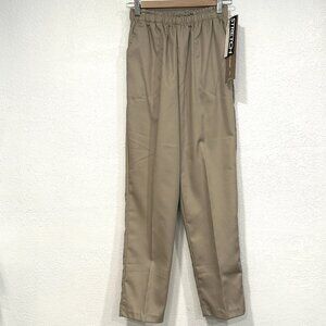 NWT Vintage Season Ticket Pull On Pants Elastic Waist Khaki USA Made Sz 8 Short